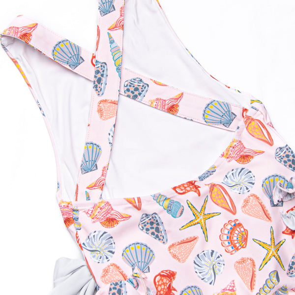 Sandy Seashells One Piece, Pink