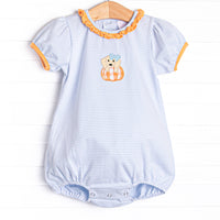 Pup In The Patch Applique Girl Bubble, Blue