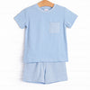Evan Short Set, Medium Blue Stripe