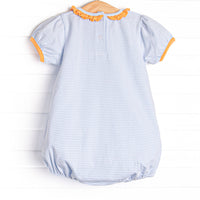 Pup In The Patch Applique Girl Bubble, Blue