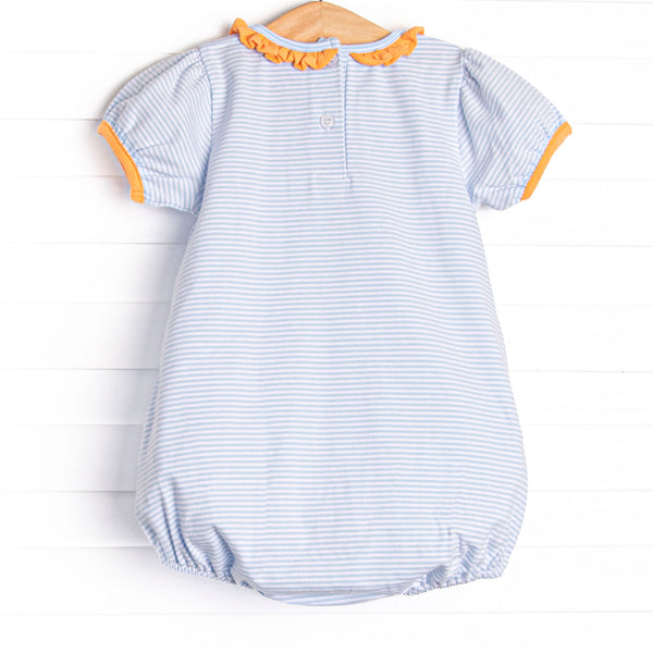 Pup In The Patch Applique Girl Bubble, Blue