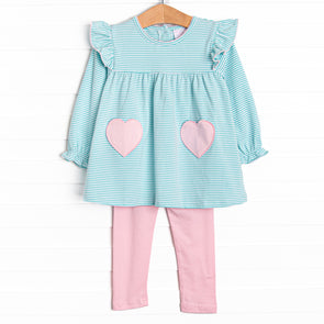 Love You Back Pocket Legging Set, Mint