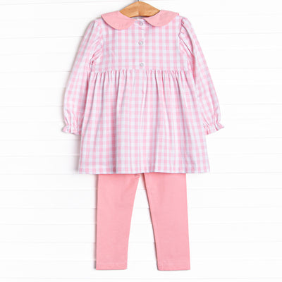Ginger Snap Season Smocked Legging Set, Pink