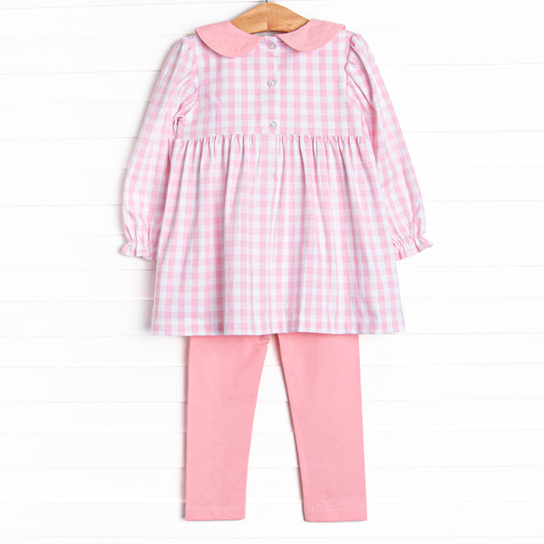 Ginger Snap Season Smocked Legging Set, Pink