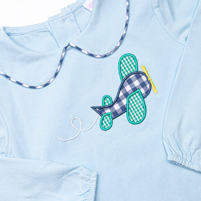 Take Off Time Applique Bloomer Set, Blue