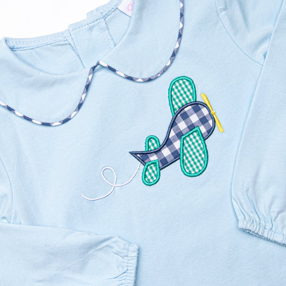 Take Off Time Applique Bloomer Set, Blue