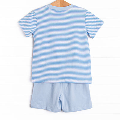 Evan Short Set, Medium Blue Stripe