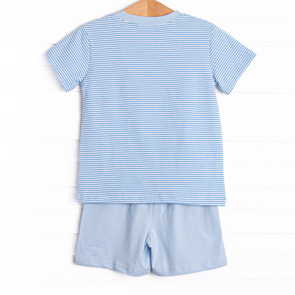 Evan Short Set, Medium Blue Stripe