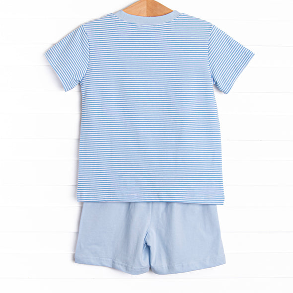Evan Short Set, Medium Blue Stripe