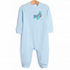 Take Off Time Applique Romper, Blue