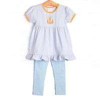 Pup In The Patch Applique Legging Set, Blue