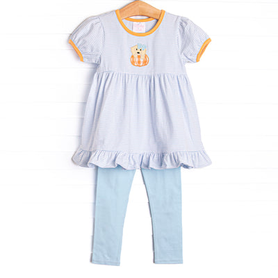 Pup In The Patch Applique Legging Set, Blue