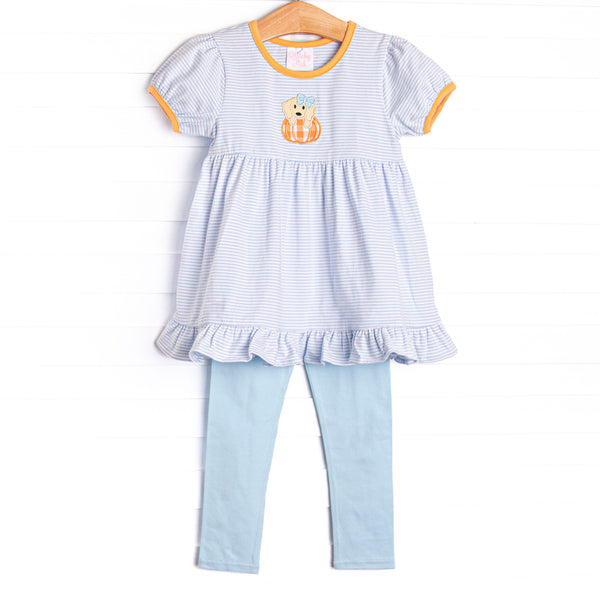 Pup In The Patch Applique Legging Set, Blue