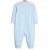 Take Off Time Applique Romper, Blue