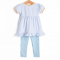 Pup In The Patch Applique Legging Set, Blue