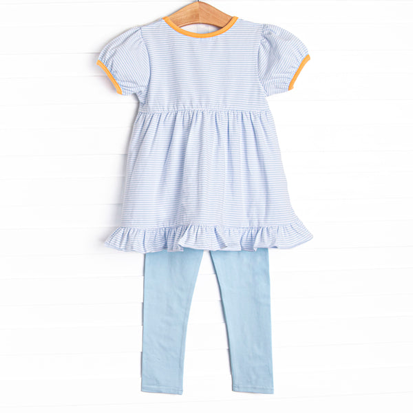 Pup In The Patch Applique Legging Set, Blue