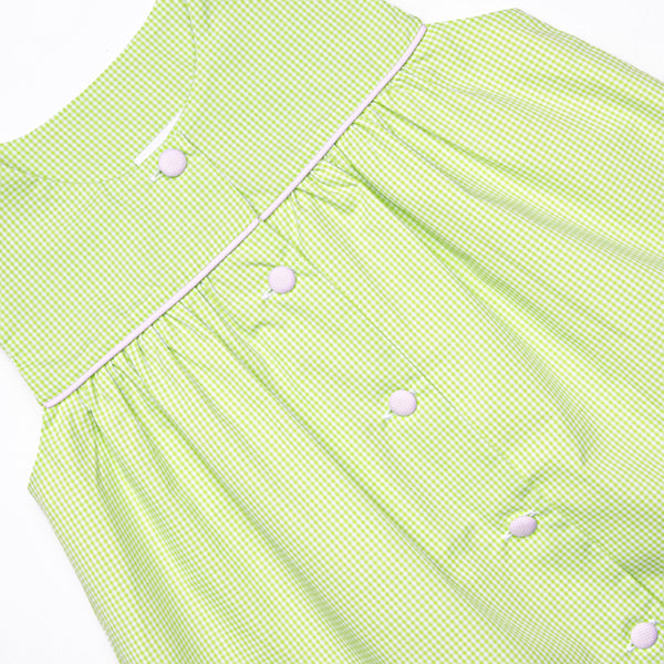 Fresh Air Flowers Applique Dress, Green
