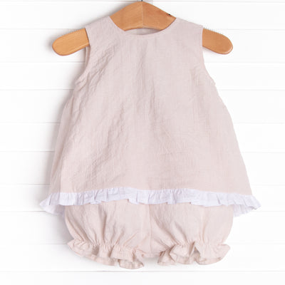 Sadie Seersucker Bloomer Set, Tan