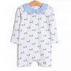 Seasonal Swim Short Romper, Blue