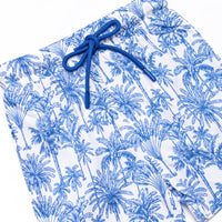 Pool Day Palms Swim Trunks, Blue