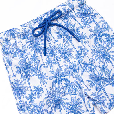 Pool Day Palms Swim Trunks, Blue