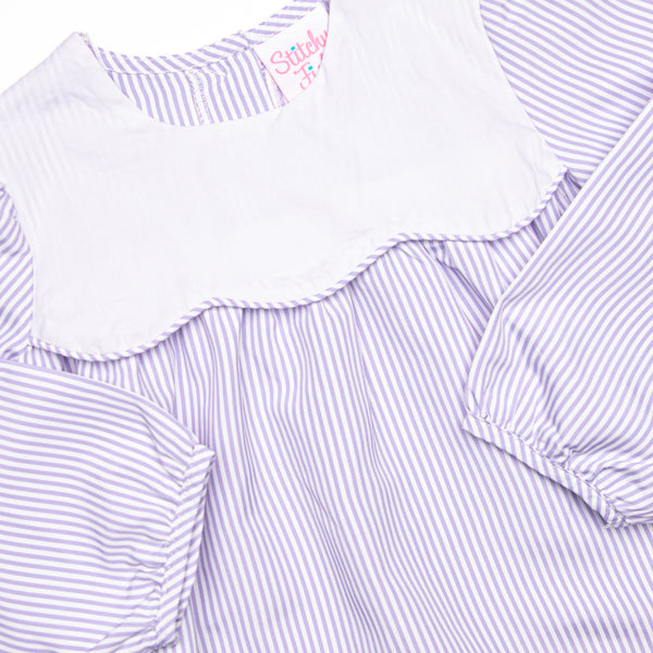 Southern Scallops Dress, Purple