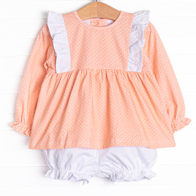 Coral Me Cute Bloomer Set, Orange