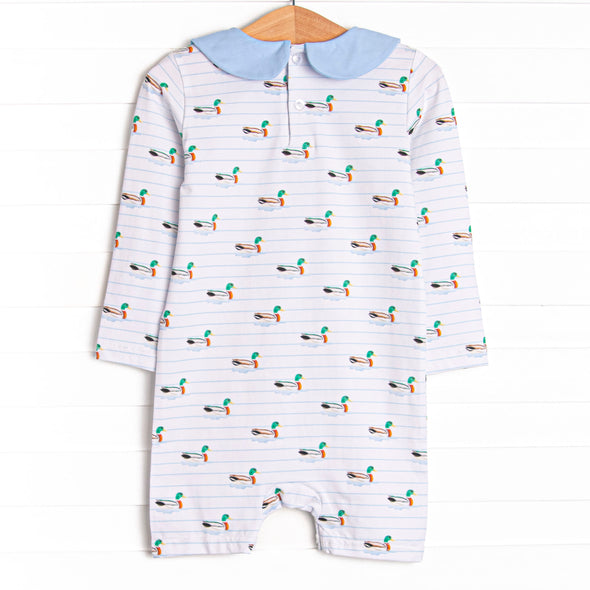 Seasonal Swim Short Romper, Blue