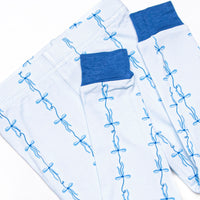 Satin Ribbon Bamboo Pajama Set, Blue