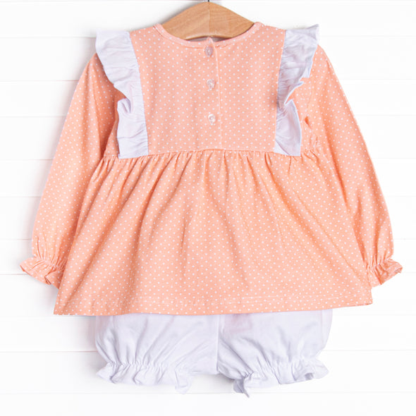 Coral Me Cute Bloomer Set, Orange