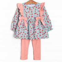 Smell the Roses Legging Set, Blue