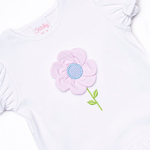 Fresh Air Flowers Applique Short Set, Green