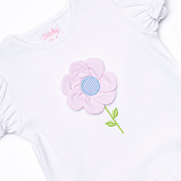 Fresh Air Flowers Applique Short Set, Green