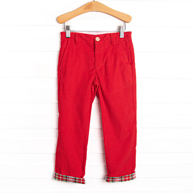 Bleu: Conrad Classic Pant, Red Corduroy
