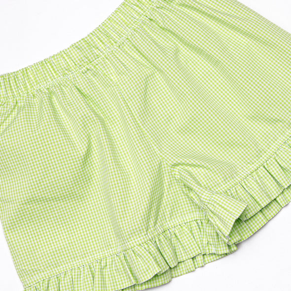Fresh Air Flowers Applique Short Set, Green