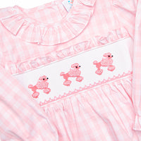 Toodles, Poodles Smocked Bubble, Pink