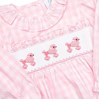 Toodles, Poodles Smocked Bubble, Pink