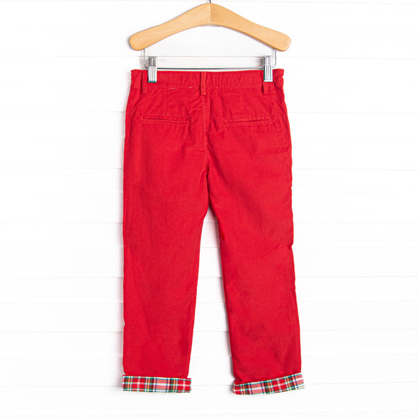 Bleu: Conrad Classic Pant, Red Corduroy