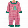 Holiday Helper Applique Ruffle Romper, Red