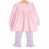 Raleigh Rose Ruffle Legging Set, Pink
