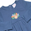 Turkey Blessings Applique Romper, Blue