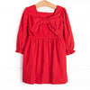 Bleu: Holly & Bows Long Sleeve Dress, Red