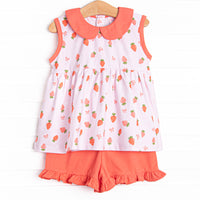 Berry Bow Ruffle Short Set, Pink