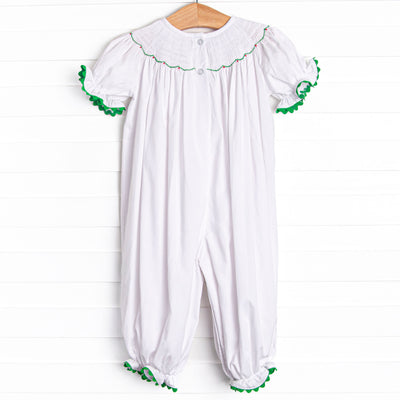 Joy of Christmas Smocked Romper, White
