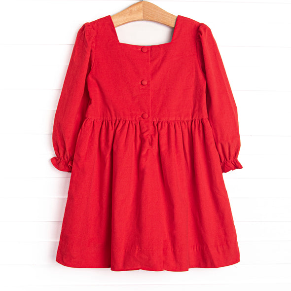 Bleu: Holly & Bows Long Sleeve Dress, Red