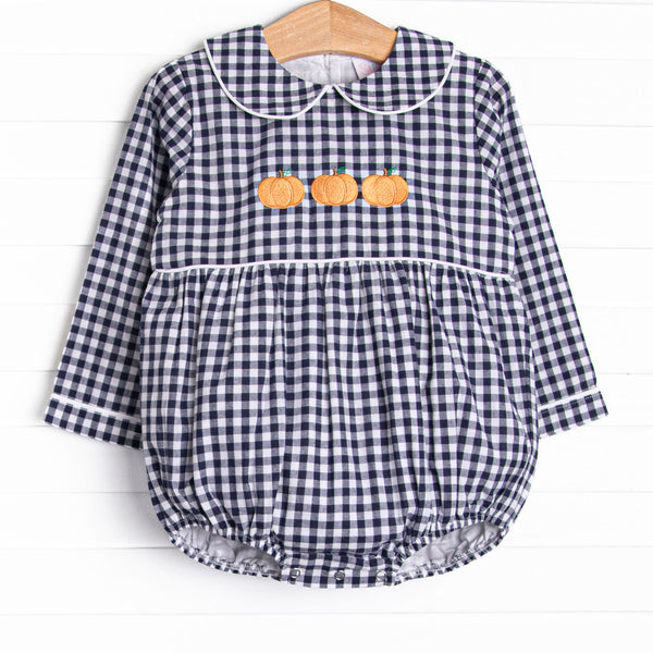 Pumpkin Patch Proper Embroidered Bubble, Blue