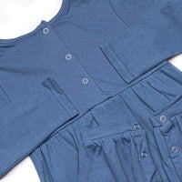 Turkey Blessings Applique Romper, Blue