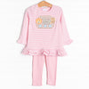 Two By Two Applique Legging Set, Pink