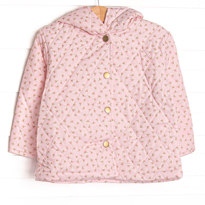 Rosemary Quilted Coat, Pink Rosebud