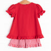 Mousin' Around Knit Smocked Ruffle Short Set, Red Knit